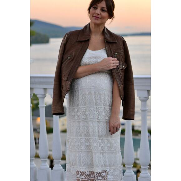 ASOS NWT Cream Floral Lace Midi / Maxi Dress – Size Maternity 10 - Picture 1 of 10